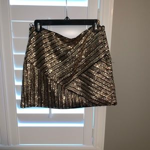 Gold sequin skirt